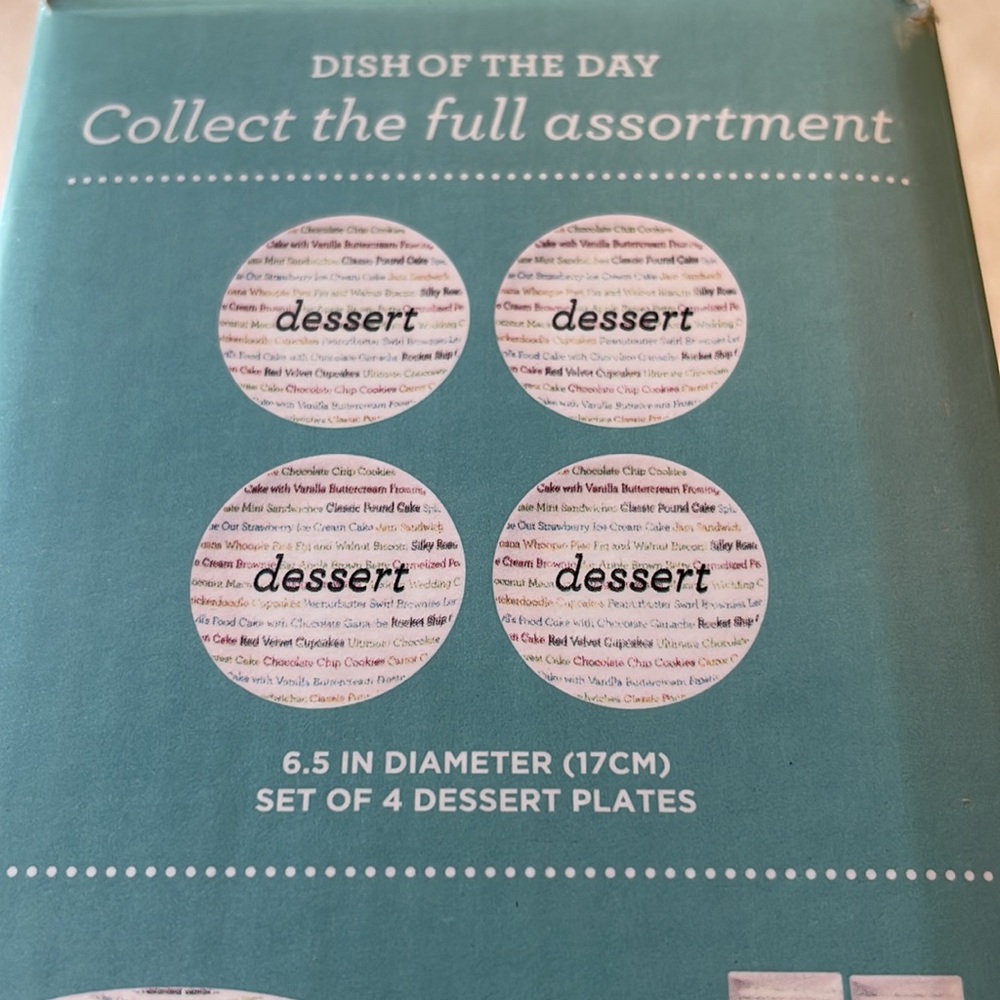Martha Stewart Collection “Dish of the Day” Set of 4 Dessert Plates - Picture 5 of 6
